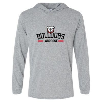 Bulldogs Lacrosse (White)- Unisex Bahama Performance Hooded Long Sleeve T-Shirt 2 Thumbnail